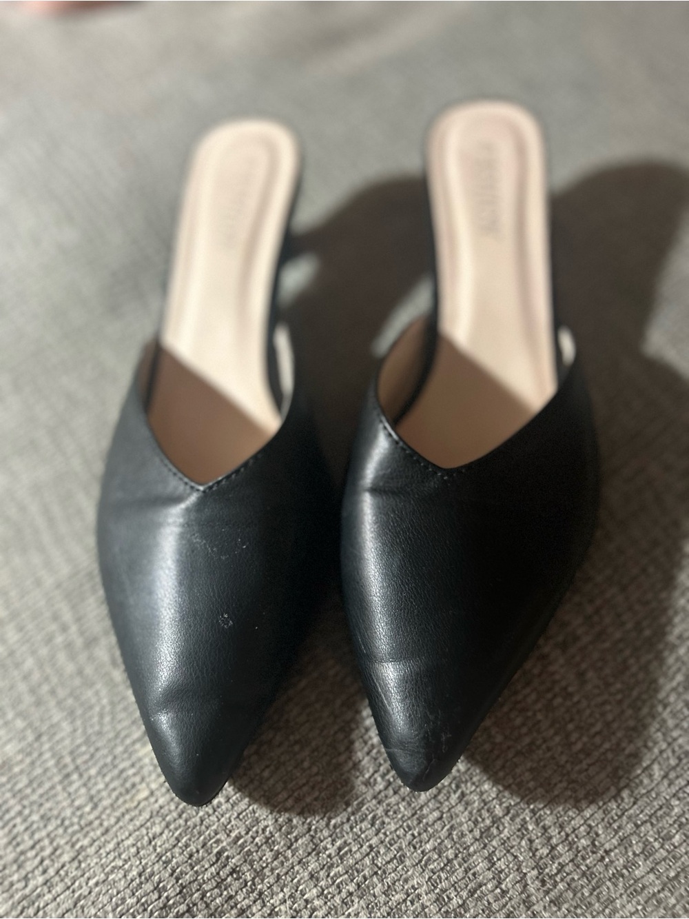 Classic Black Pointed Slip-On Mules